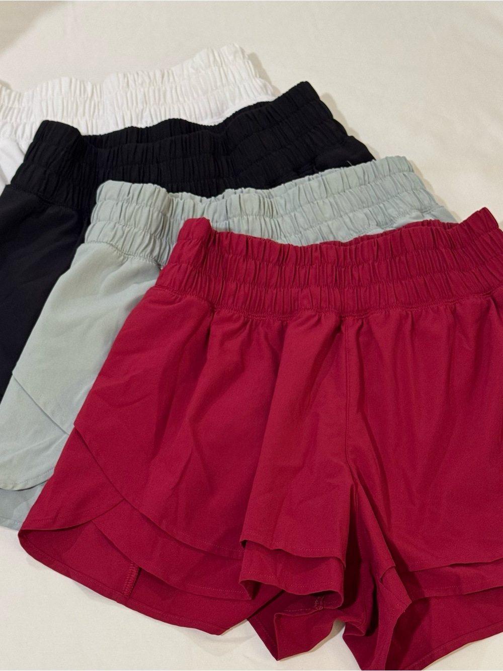 Alia Athletic Shorts - Red, Black, Light Green, White